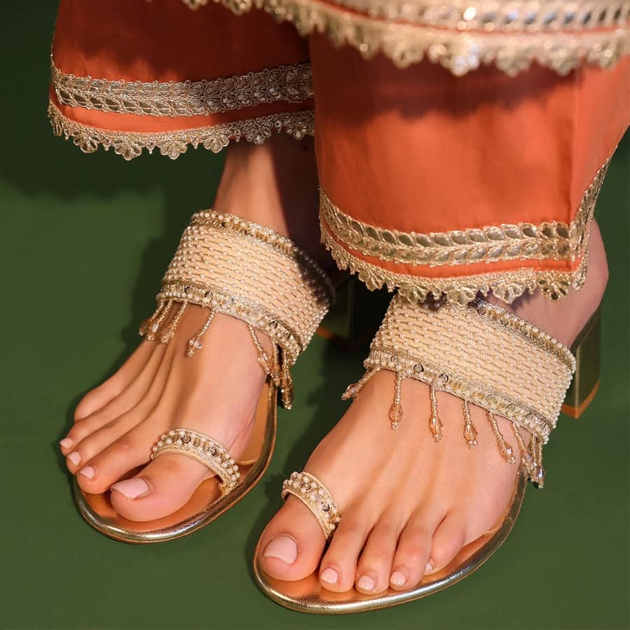 Aafrie Gold Vegan Kohla Heel