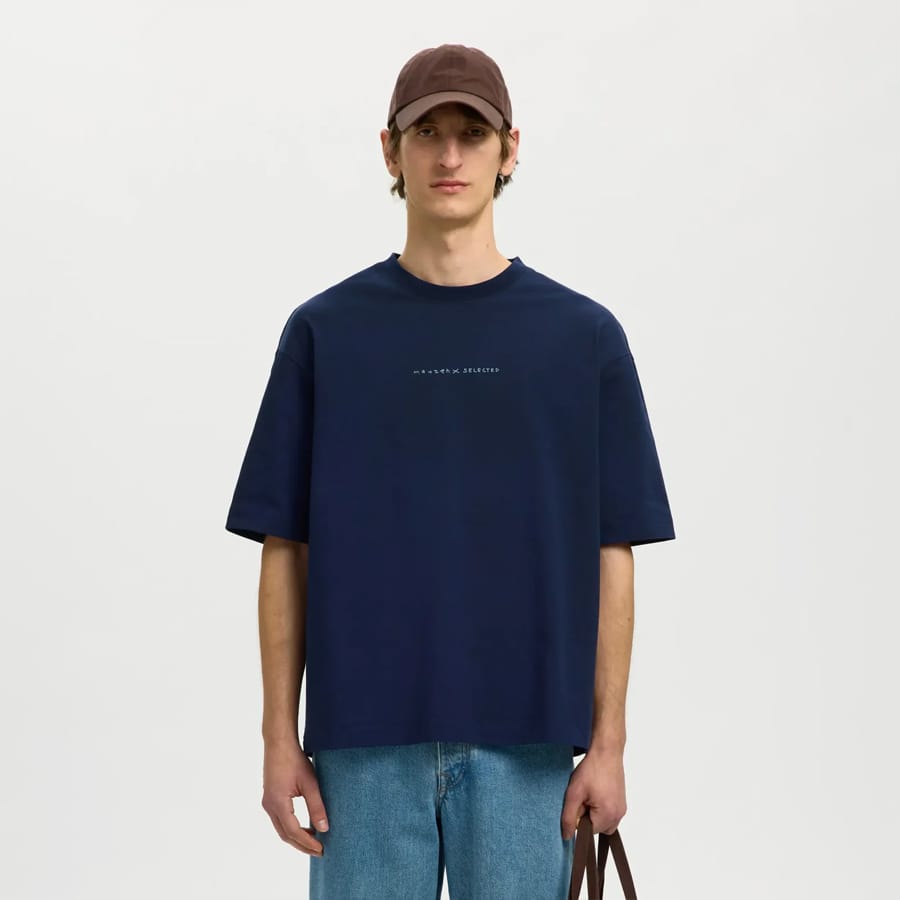 Relaxed Fit Printed T-Shirt - Dark Blue