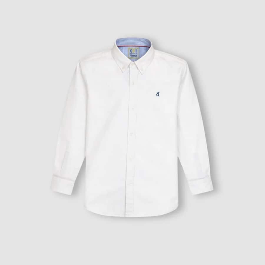 Gini and Jony Boys White Textured Shirt Full Sleeves