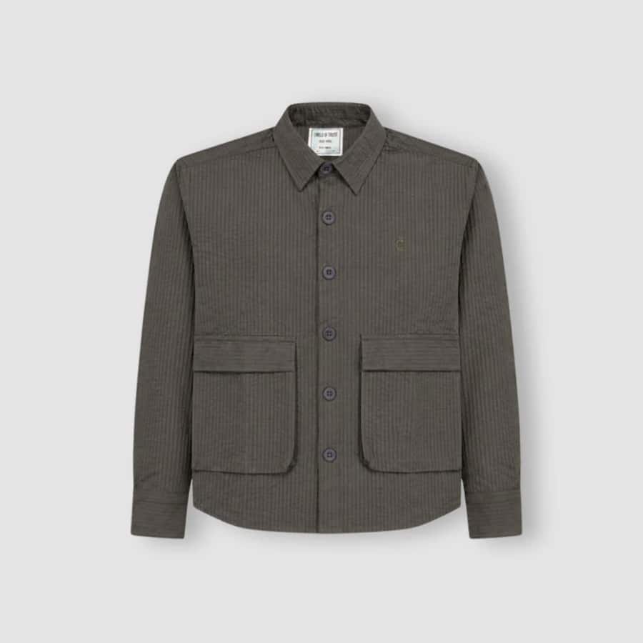 Gini and Jony Boys Dark Olive Textured Shirt Full Sleeves