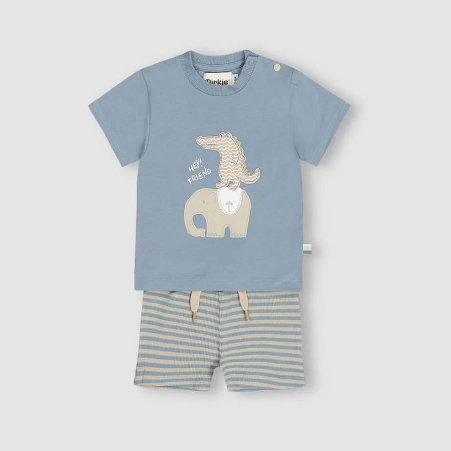 GJ Baby Boys Blue Cotton CO-ORDINATE