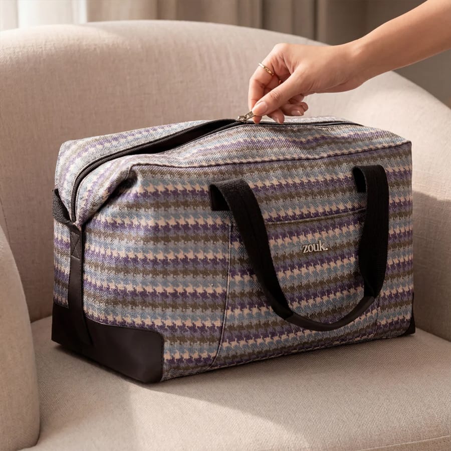 Bombay Houndstooth Collapsible Duffel Bag