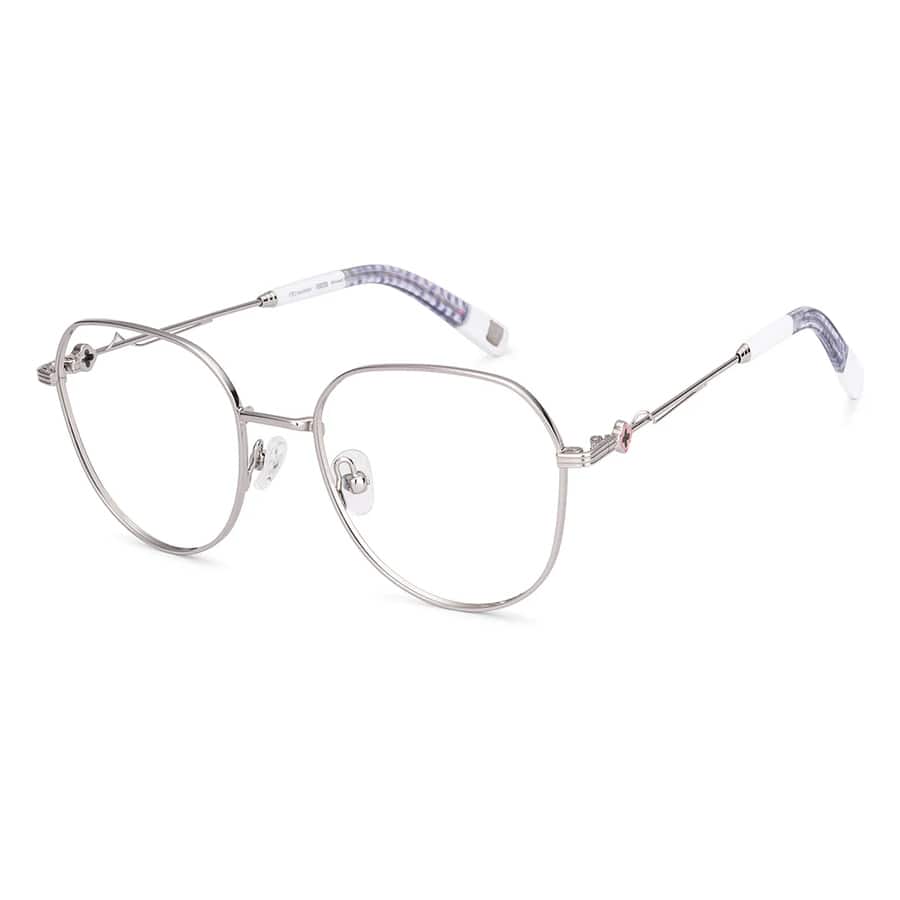 Silver Full Rim Geometric