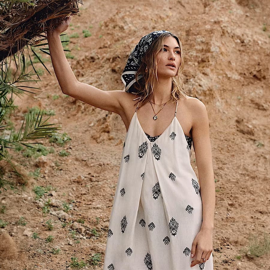 Pure Cotton Printed Strappy Jumpsuit