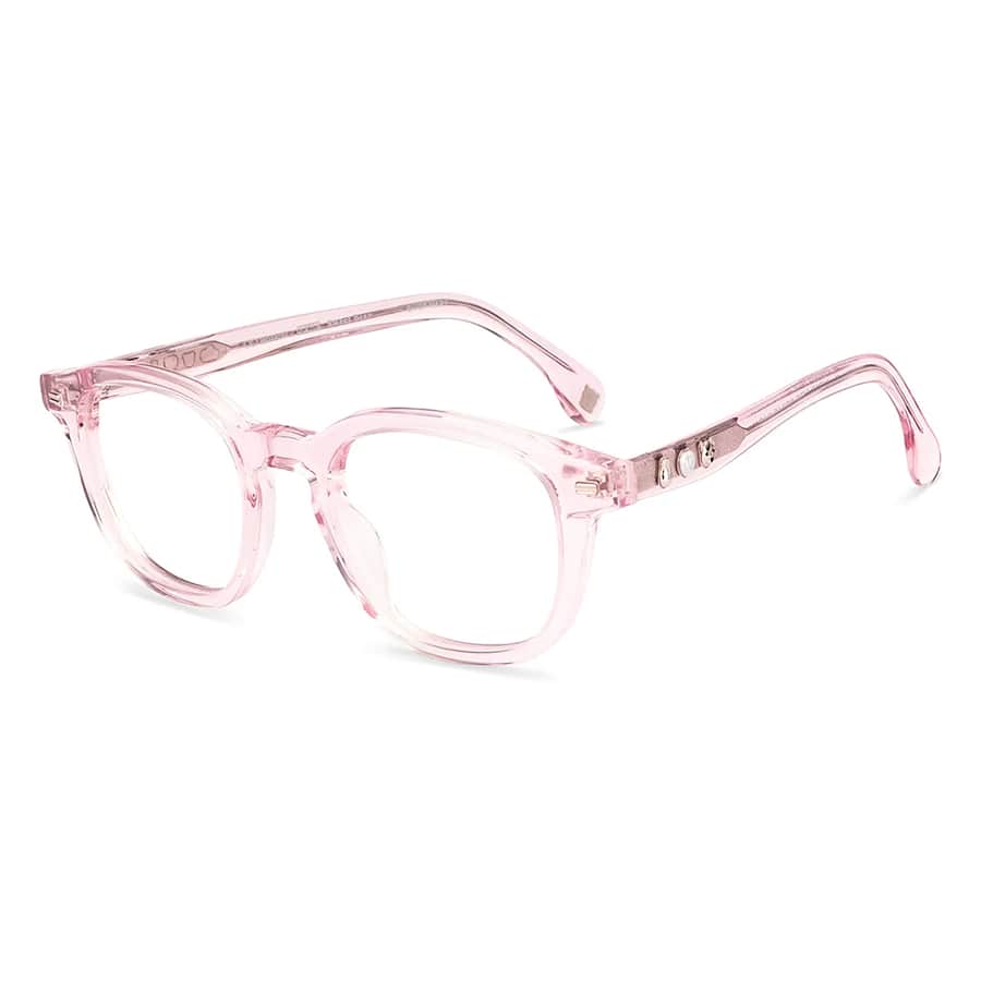 Pink Transparent Full Rim Square
