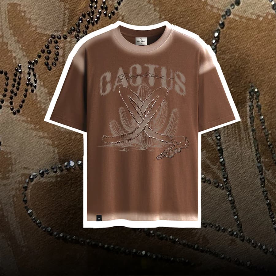 CACTUS BLOODLINE TEE - CHOCOLATE