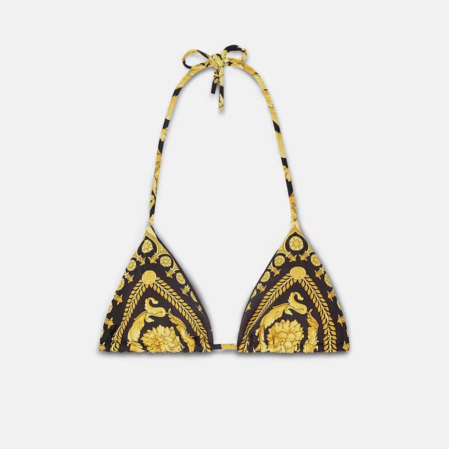 Printed Nylon-Blend Bikini Top