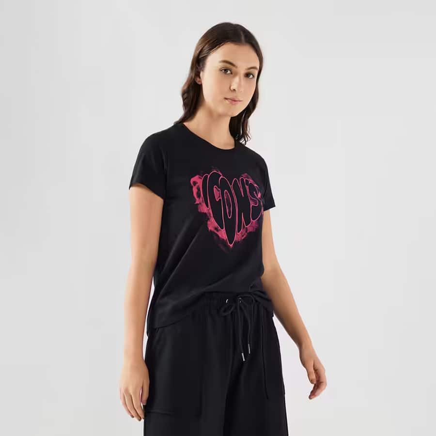 Printed Regular Fit Cotton Women Athleisure T-Shirt