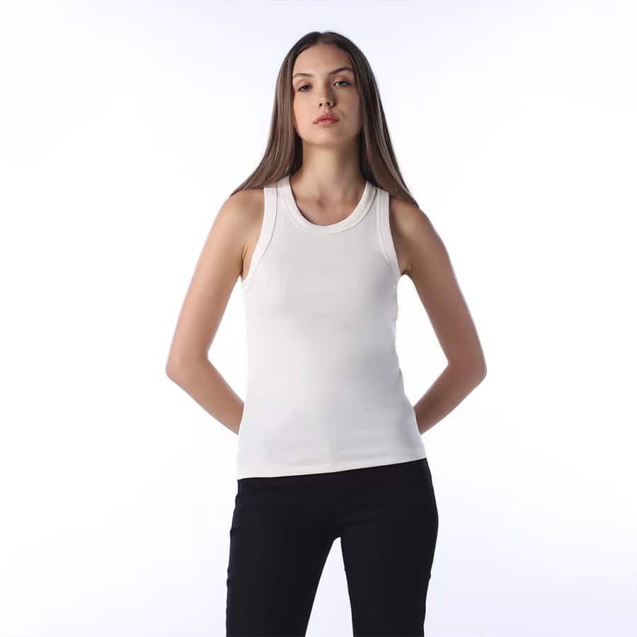 Solid Cotton Scoop Neck Women's Tank Top