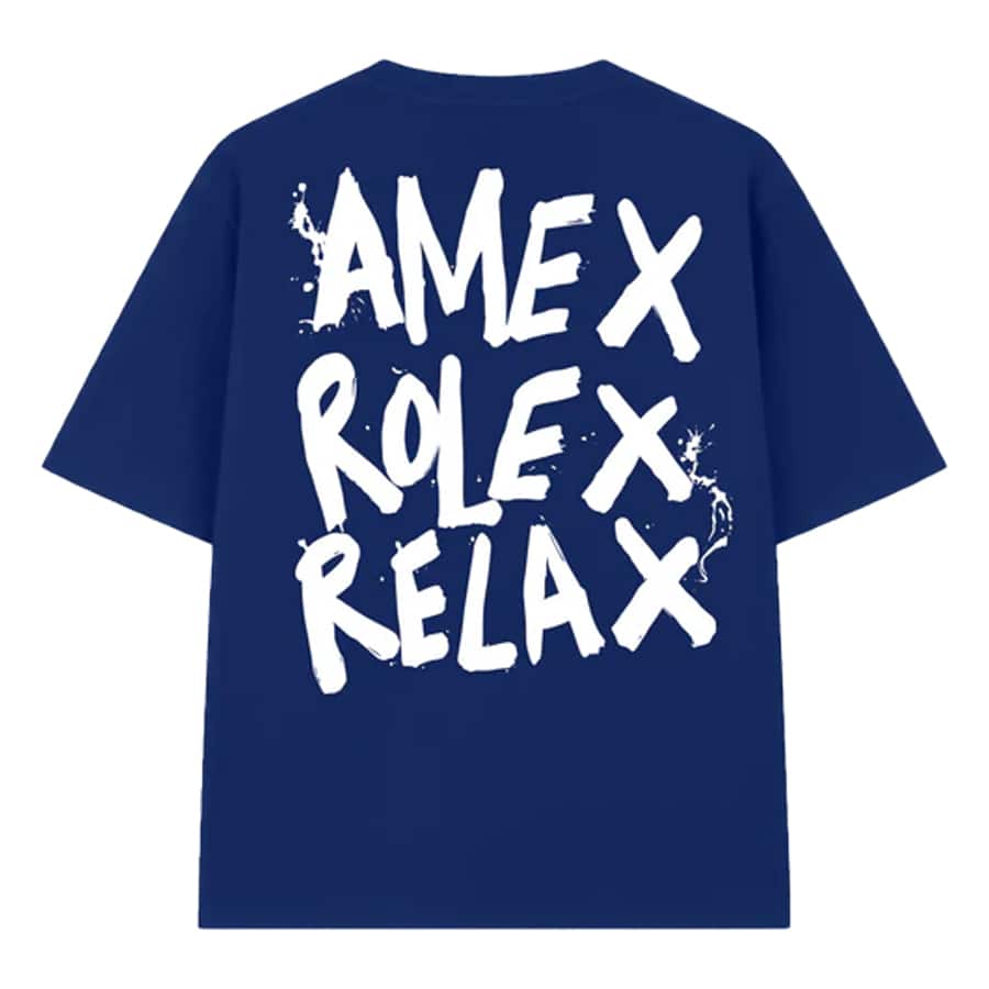 Amex Rolex Relax Blue Oversized T-Shirt