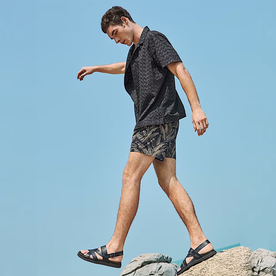 Banana Leaf Print Swim Shorts