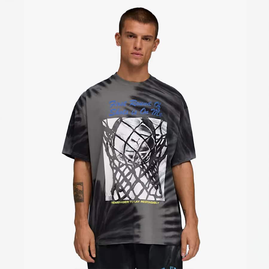What The Fun Oversized Graphic Basketball Tee II