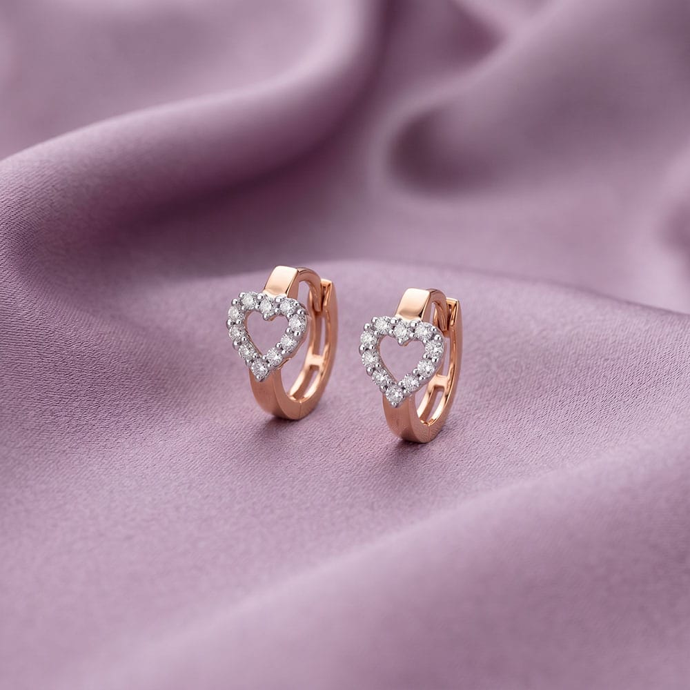 Heart Shaped Diamond Earrings