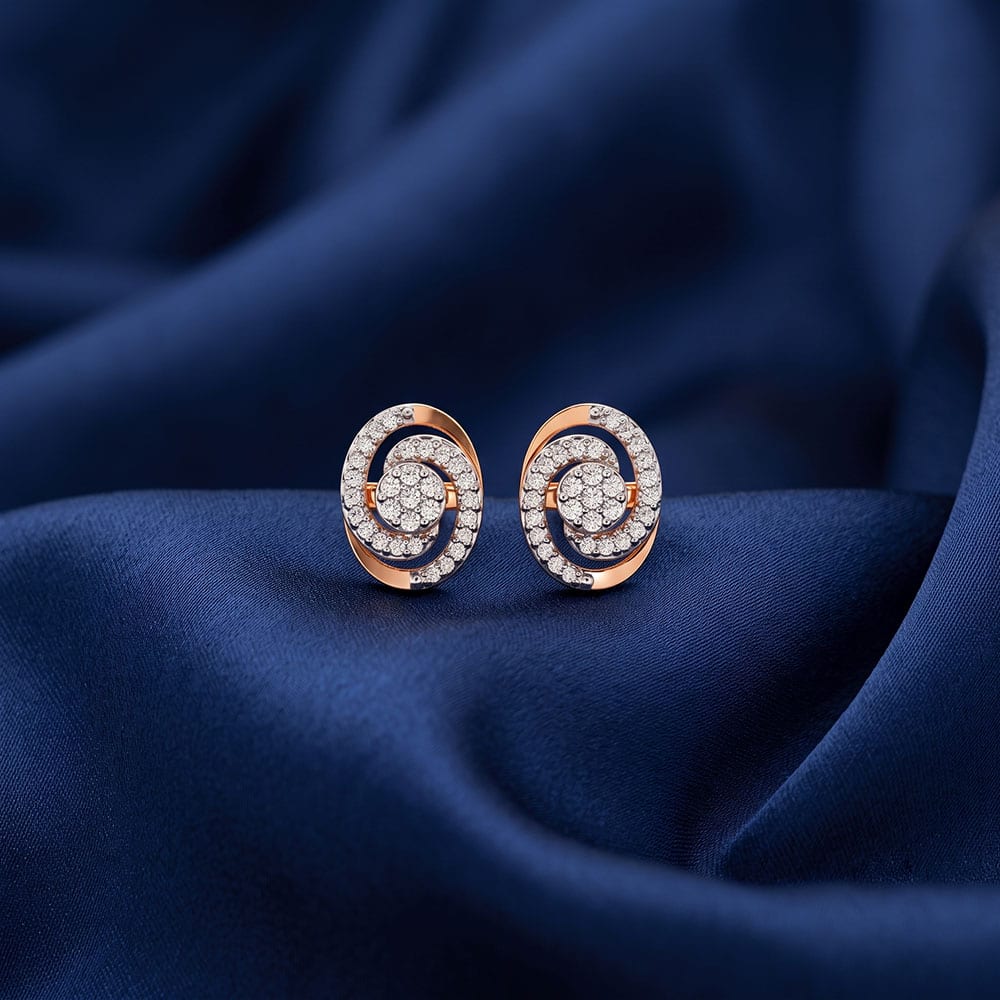 Bejewelled 14KT Rose Gold Earrings