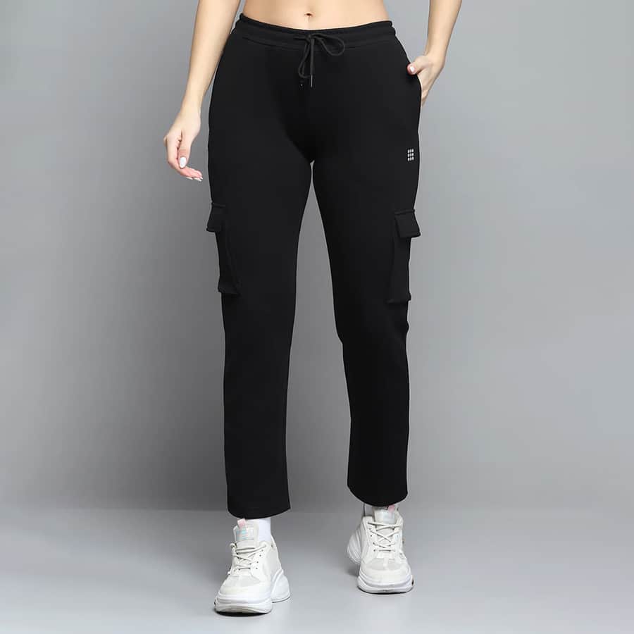 Rock.it Women Black Solid Regular Fit Lower