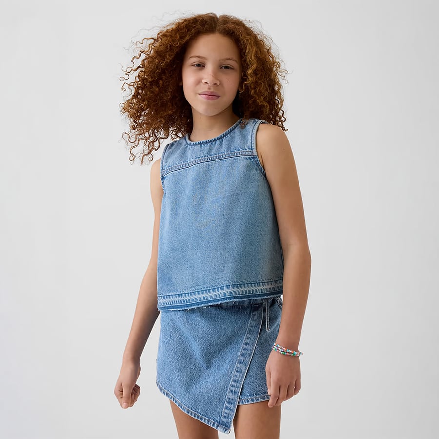 Kids Denim Shell Tank Top