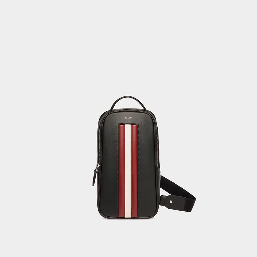 Mythos Sling Bag In Black Recycled Leather