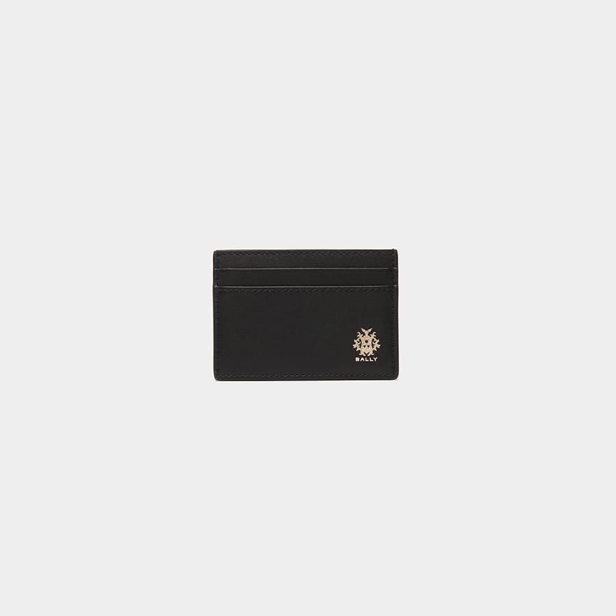 Beckett Card Holder in Black Leather