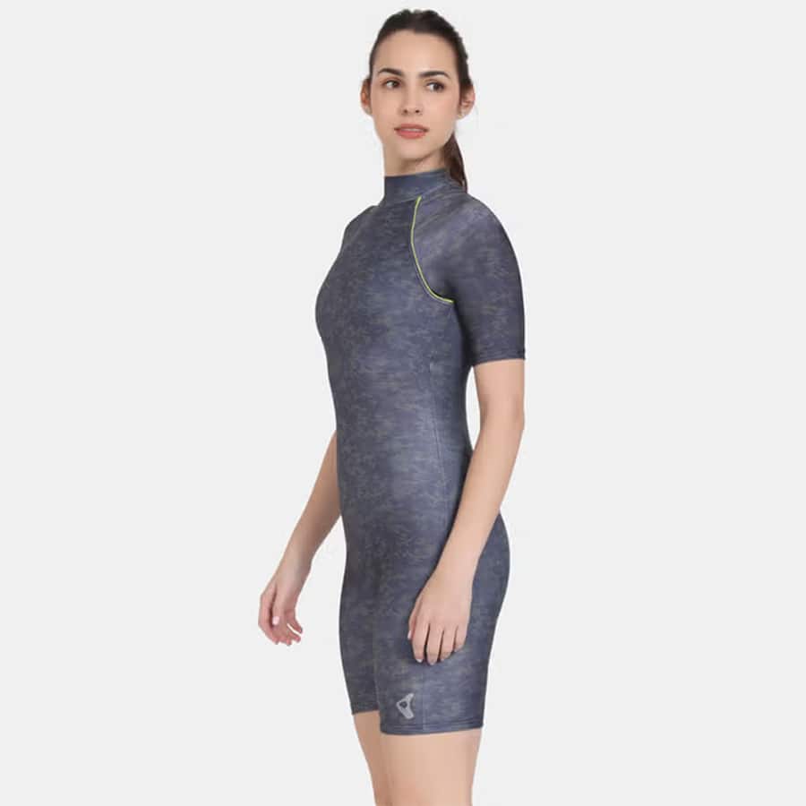 Zelocity Padded Swimsuit With Zipper - Anthracite