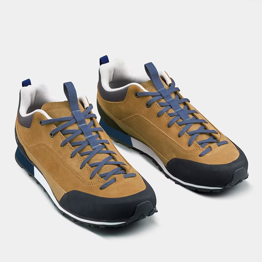 Men Low Ankle Leather Hiking Shoes with Built-in Socks - NH500