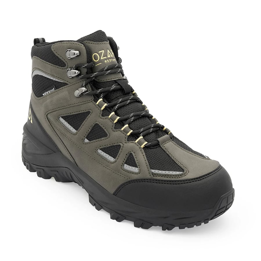 Green & Black Trekking Shoes for Men | High-Top Outdoor
