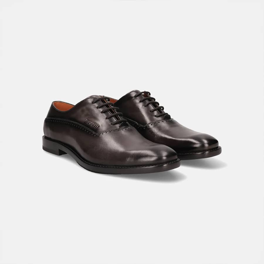 Mansaro Dark Grey Premium Leather Comfort Oxford Formal shoes