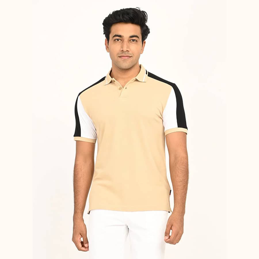 Men's Color Block Polo T-Shirt