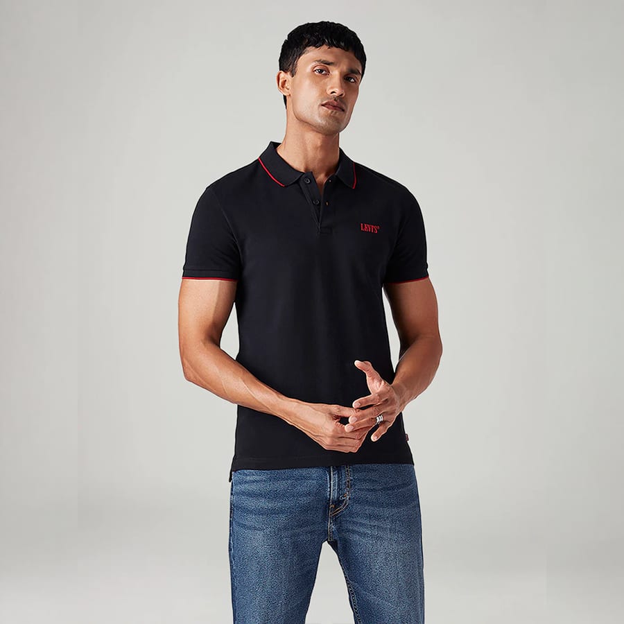Men's Solid Slim Fit Polo T-Shirt