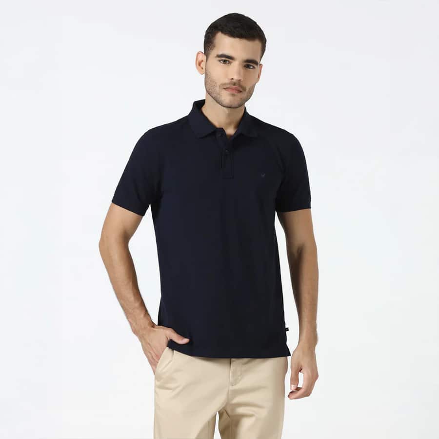 True Navy Solid Polo - Bright