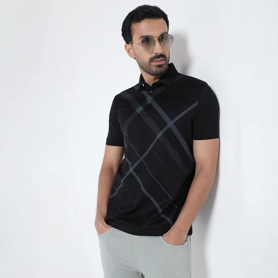 Black Printed Polo - Tokyo