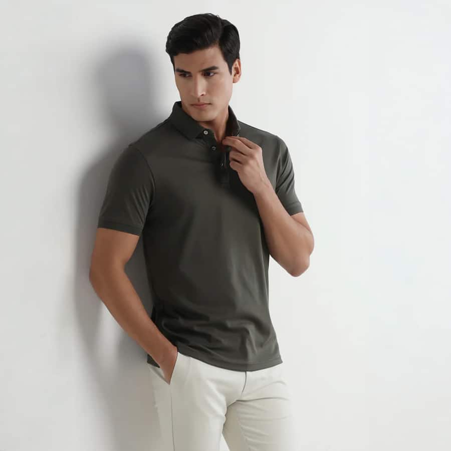 Kelp Luxe Solid Polo - Toll