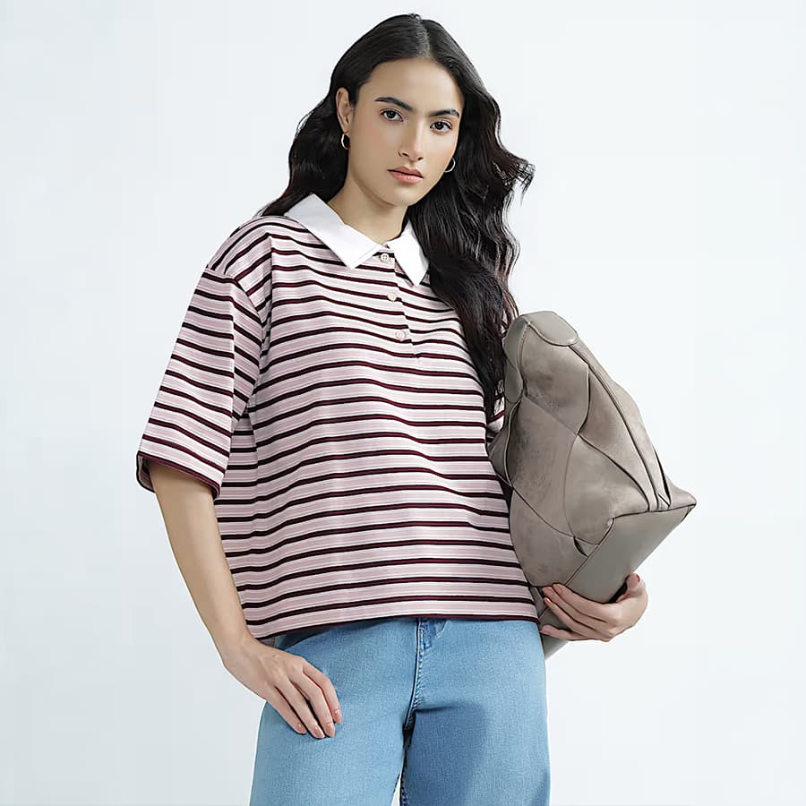 Pure Cotton Relaxed Fit Polo Top