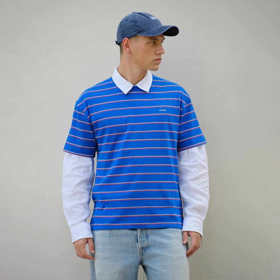 Blue Rush Stripe Oversized T-shirt