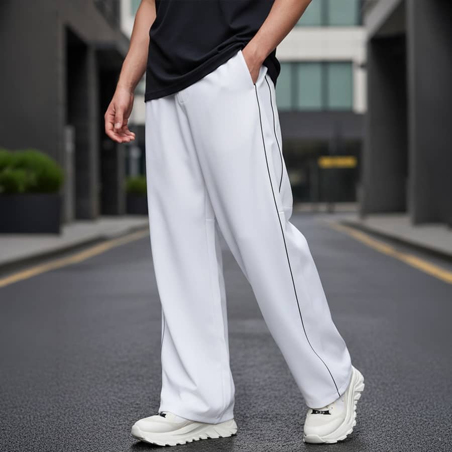 Men's White Oversized Parachute Pants