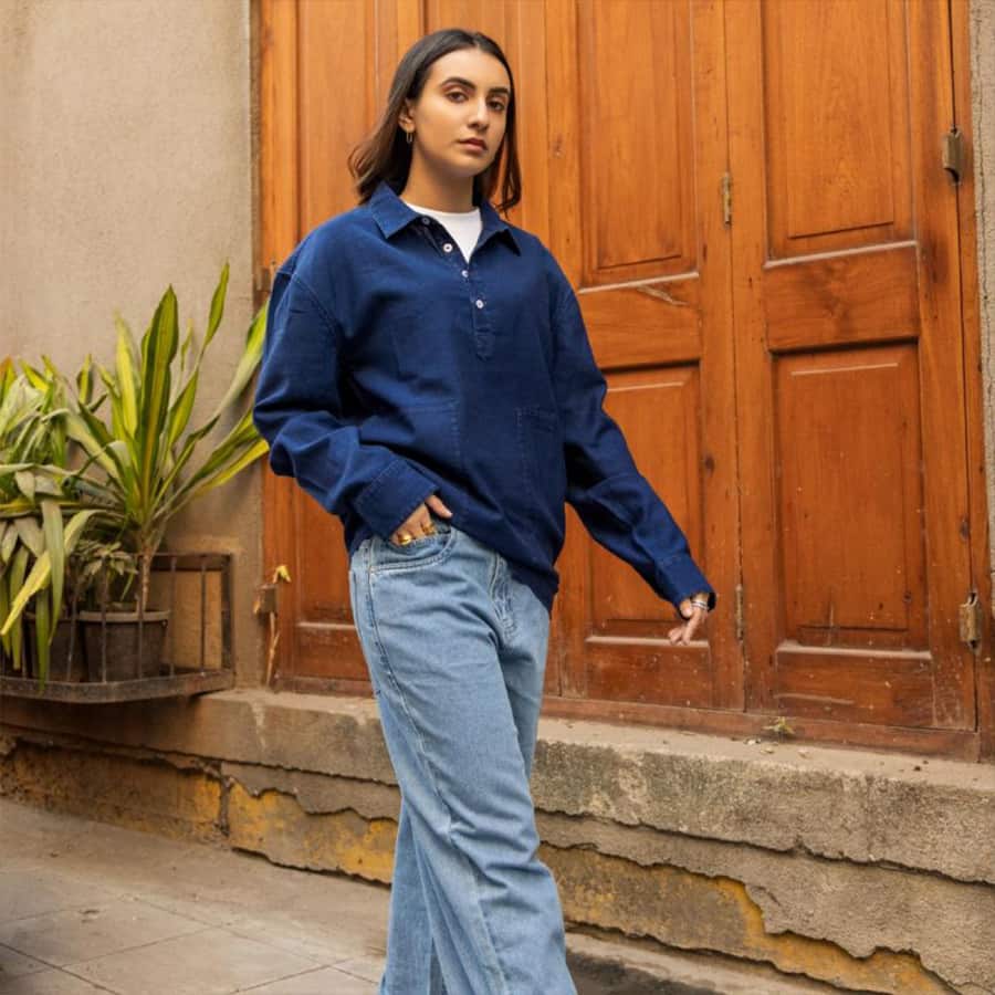 Unisex Cotton Indigo Denim Shirt