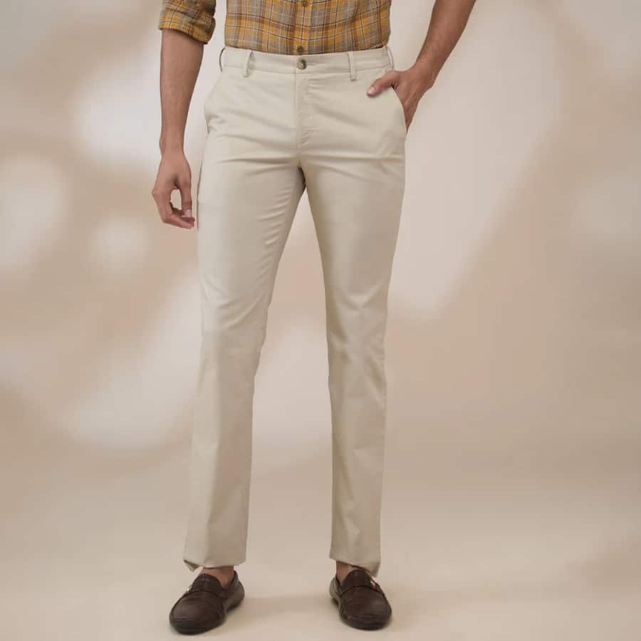 Colorplus Men Brown Slim Fit Solid Trouser