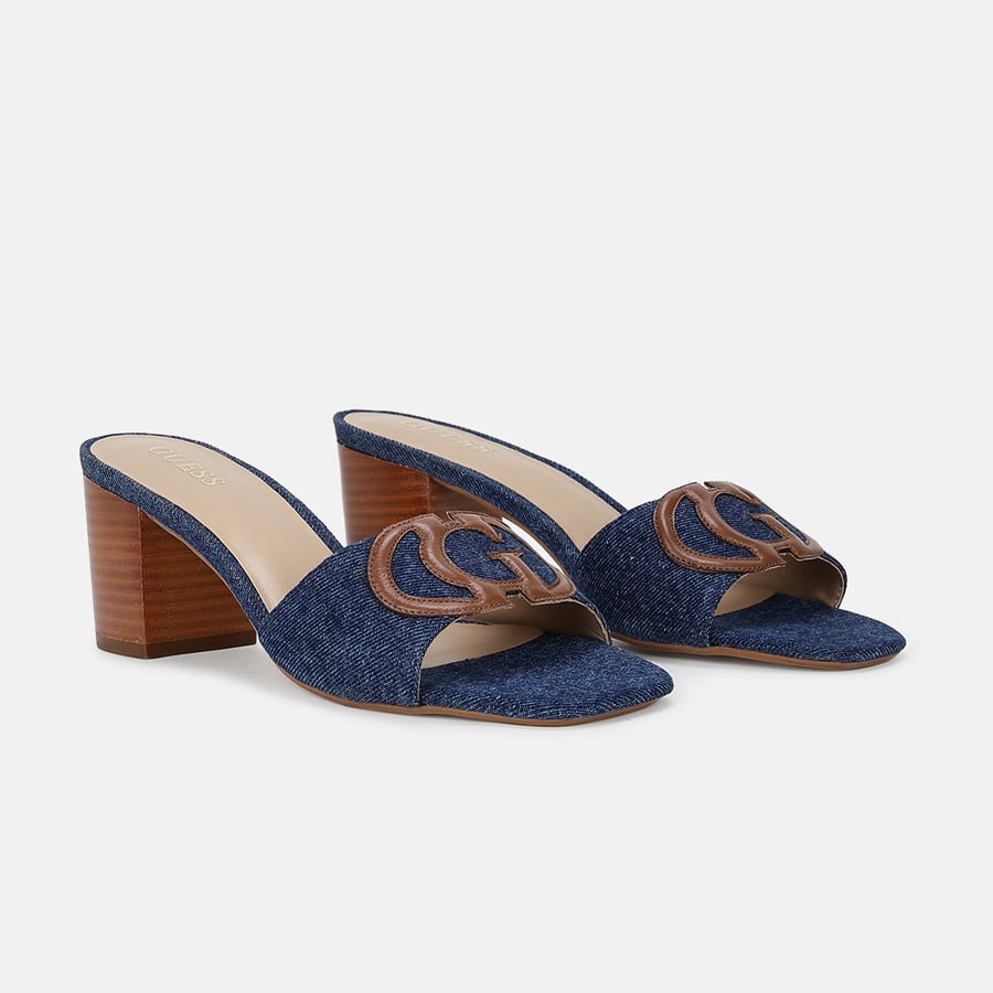 Women Dark Blue Cotton Dress Sandals