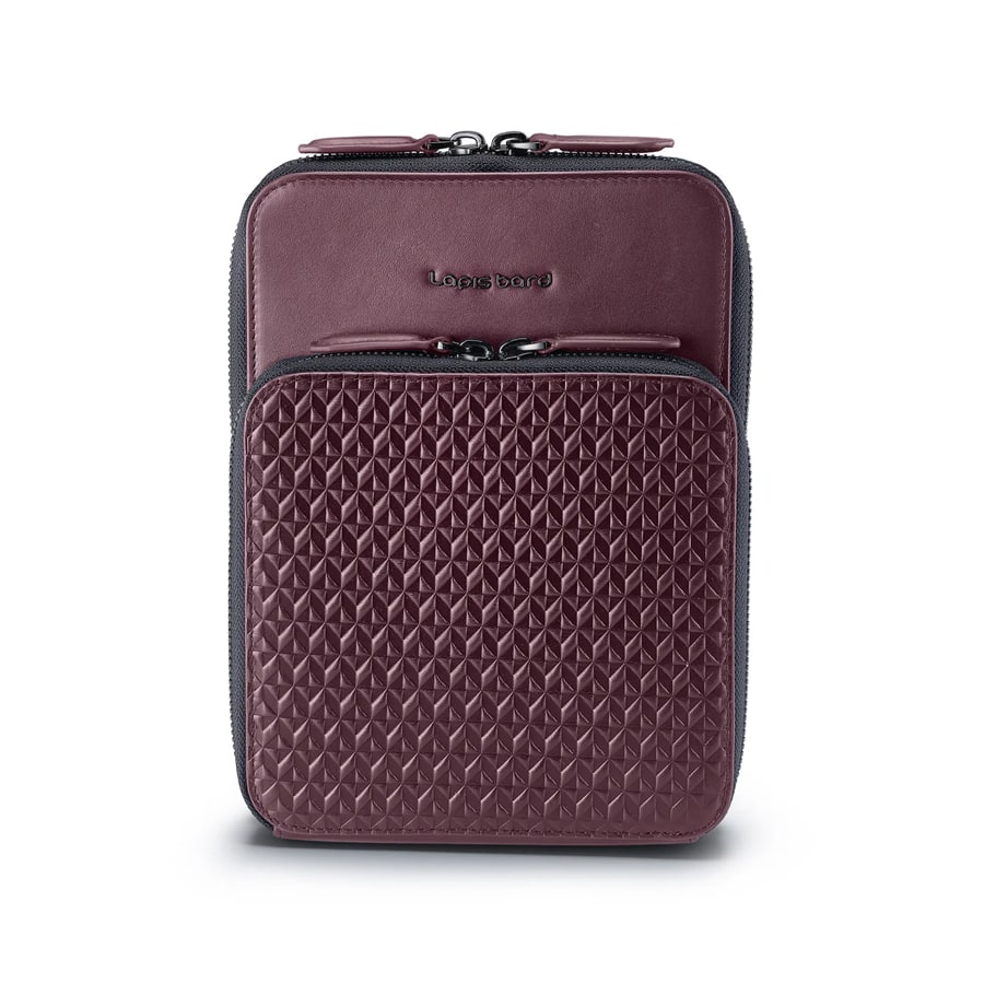 Enigma Leather Crossbody Travel Bag - Bordeaux