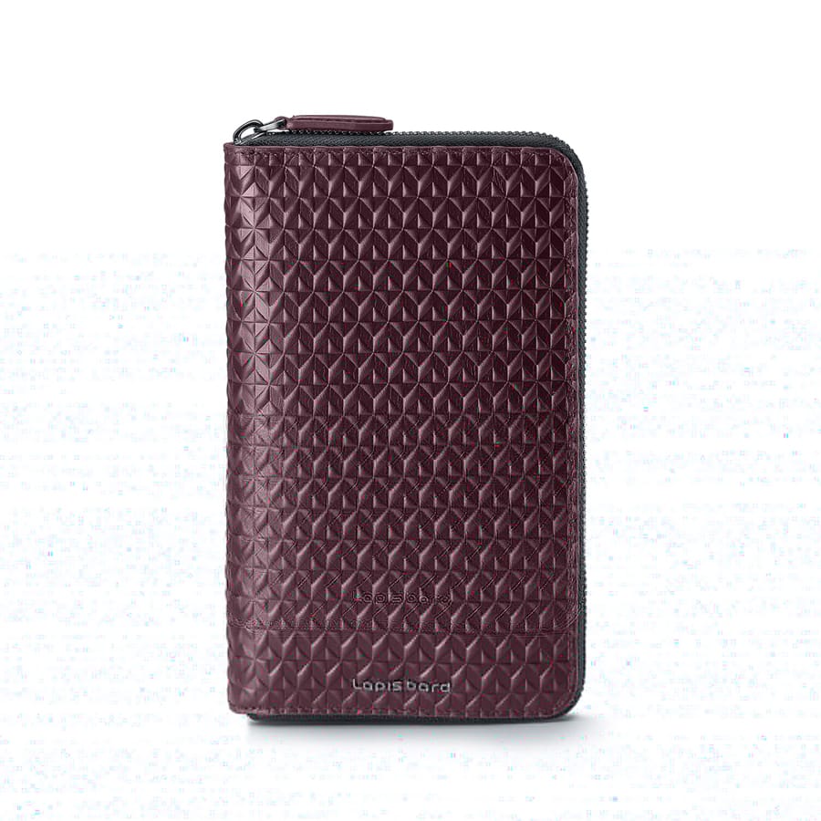 Enigma Leather Ziparound Long Passport Wallet - Bordeaux