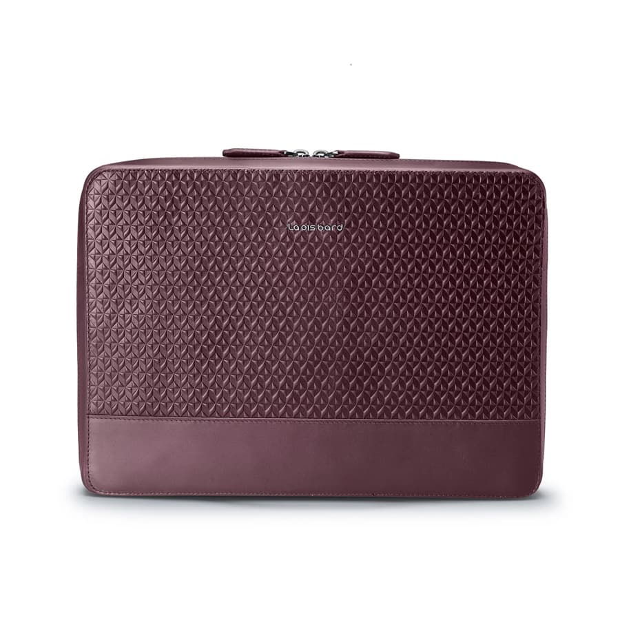 Enigma 14-inch Leather Laptop Sleeve - Bordeaux