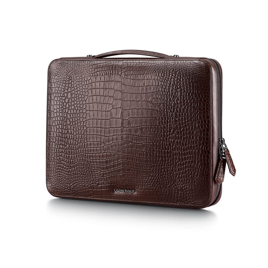 Mandeville 13-inch Leather Laptop Sleeve - Dark Brown