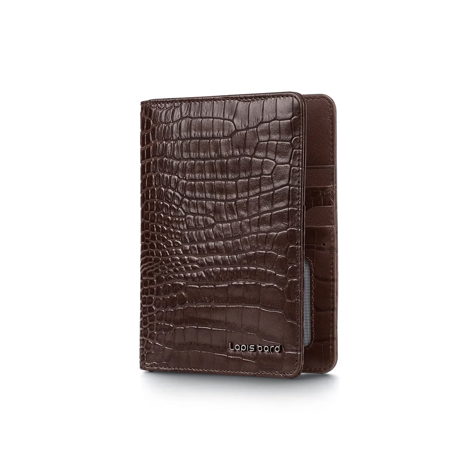 Mandeville Leather Passport Wallet - Dark Brown