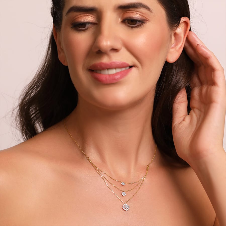 Trinity Halo Diamond Necklace