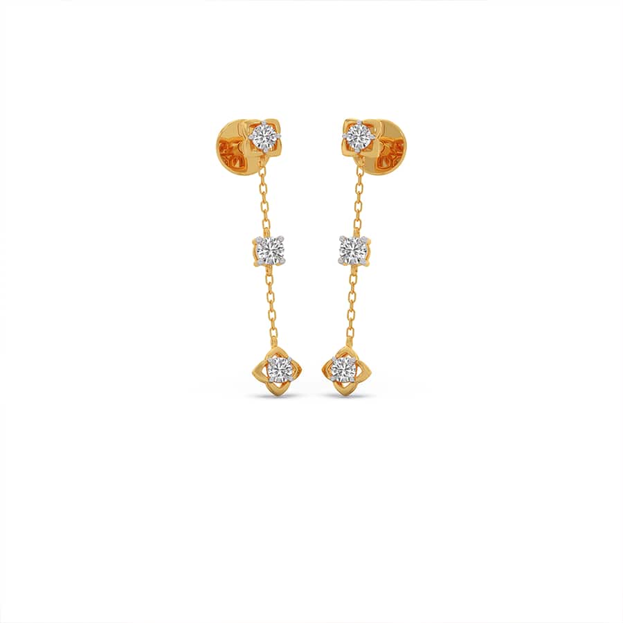 Trio-Link Diamond Dangle Earrings
