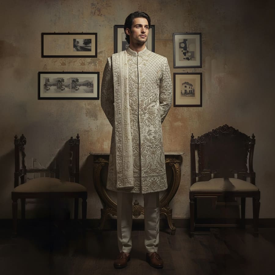 The Ancestral Emblem Sherwani Set