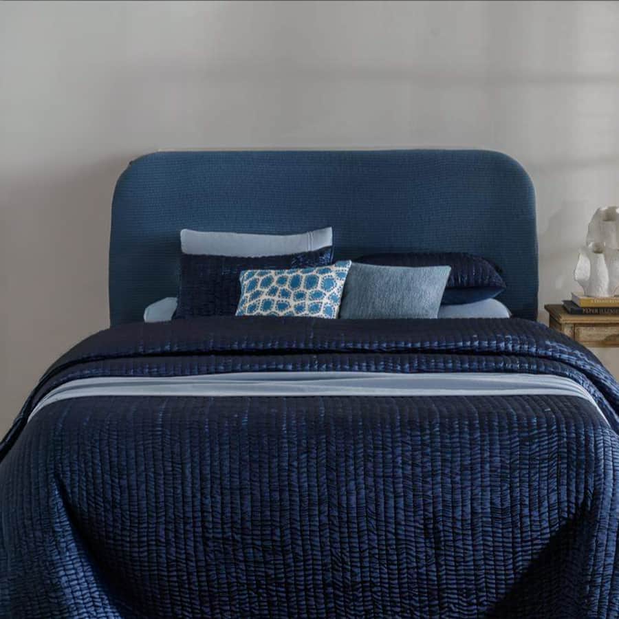 Bedspread Quilted Silk Blue