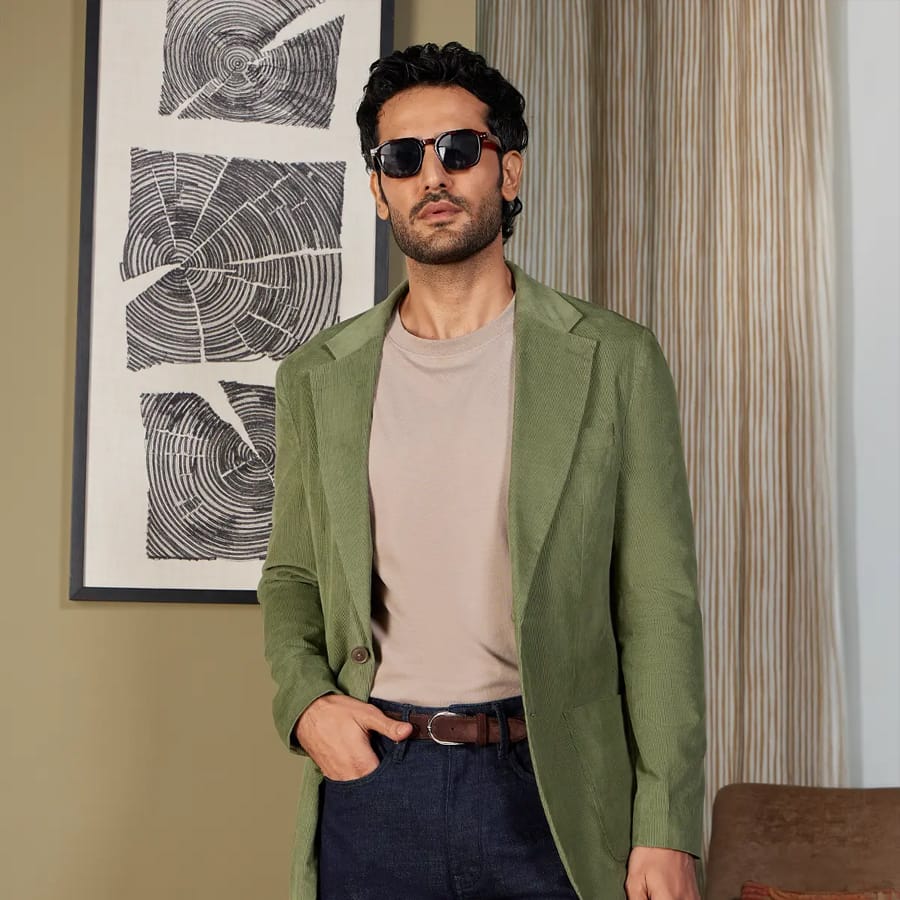 The Carlisle Corduroy Suit Blazer - Green