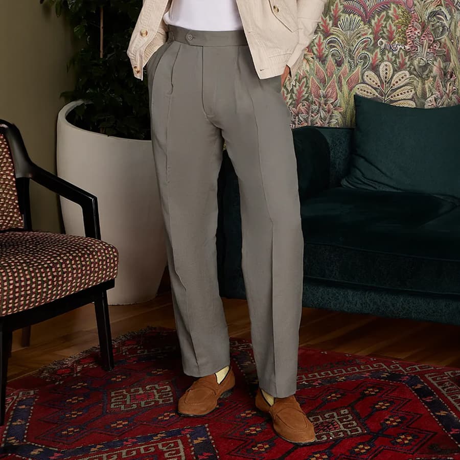 Siena Cotton Linen Relaxed Neapolitan Pants – Olive
