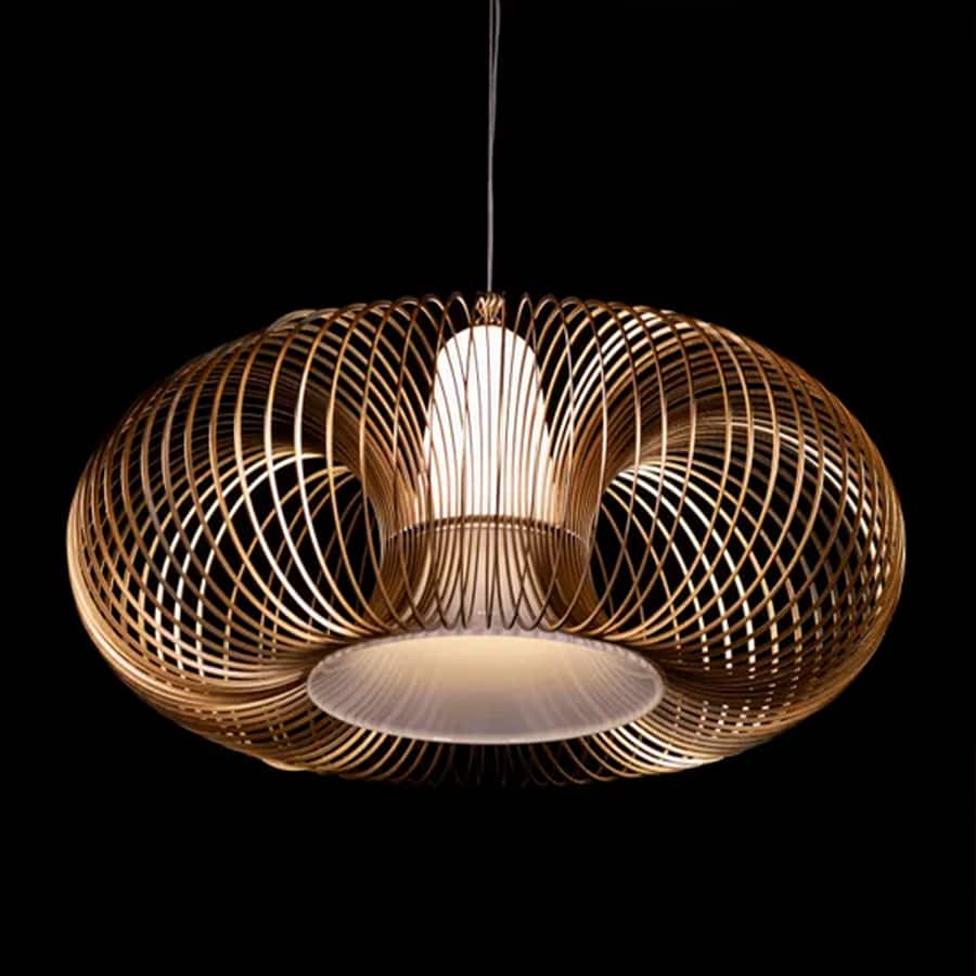 Oïna (Large, Gold, White) Metal & Glass Pendant Light
