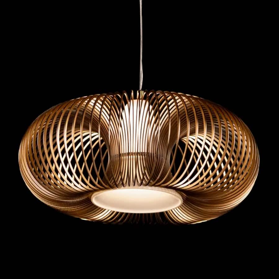 Oïna (Small, Gold, White) Metal & Glass Pendant Light